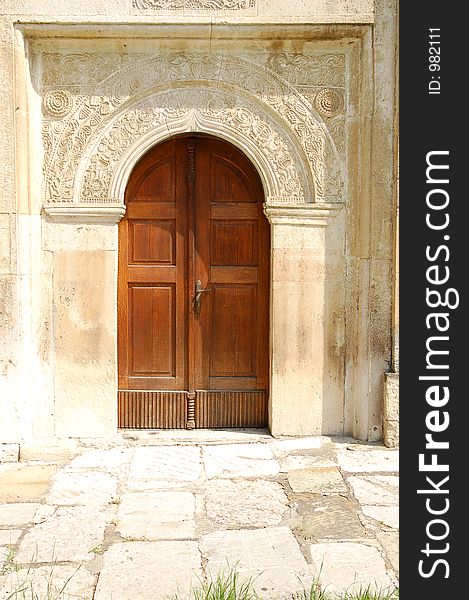 Orthodox church door. Orthodox church door