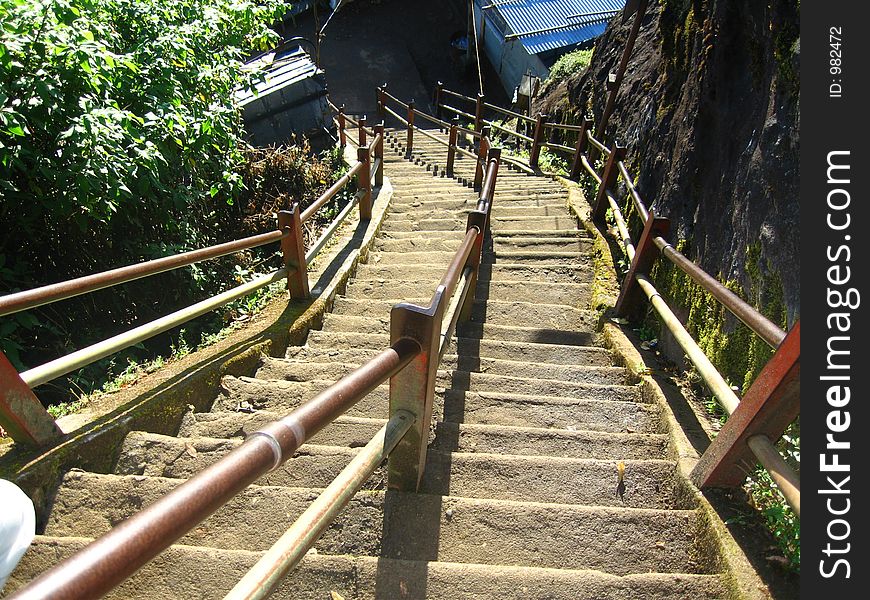 Steep steps. Steep steps