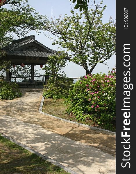 Japanese garden and walk way