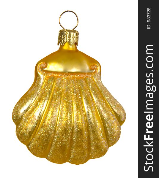 Golden shell christmas ball