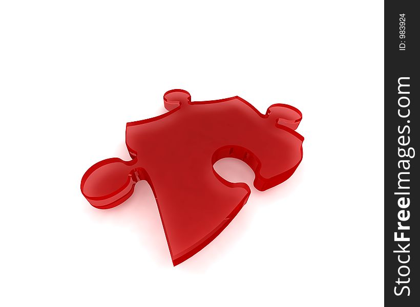 3d rendered puzzle piece on white background001. 3d rendered puzzle piece on white background001