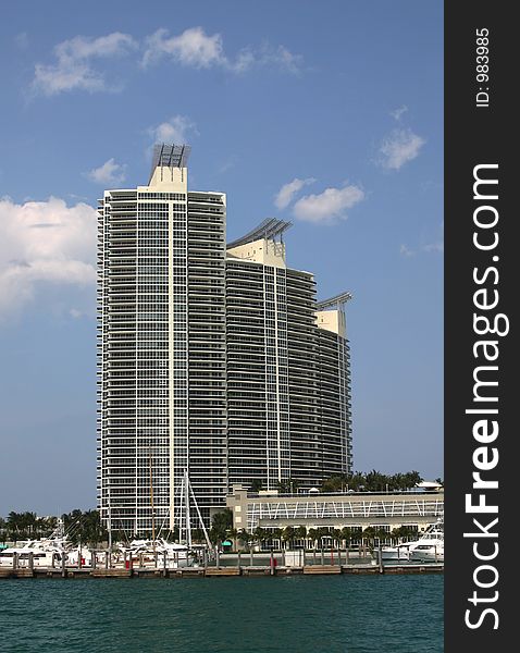 Miami waterfront apartment blocks. Miami waterfront apartment blocks