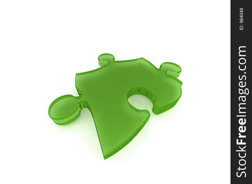 3d rendered puzzle piece on white background008. 3d rendered puzzle piece on white background008