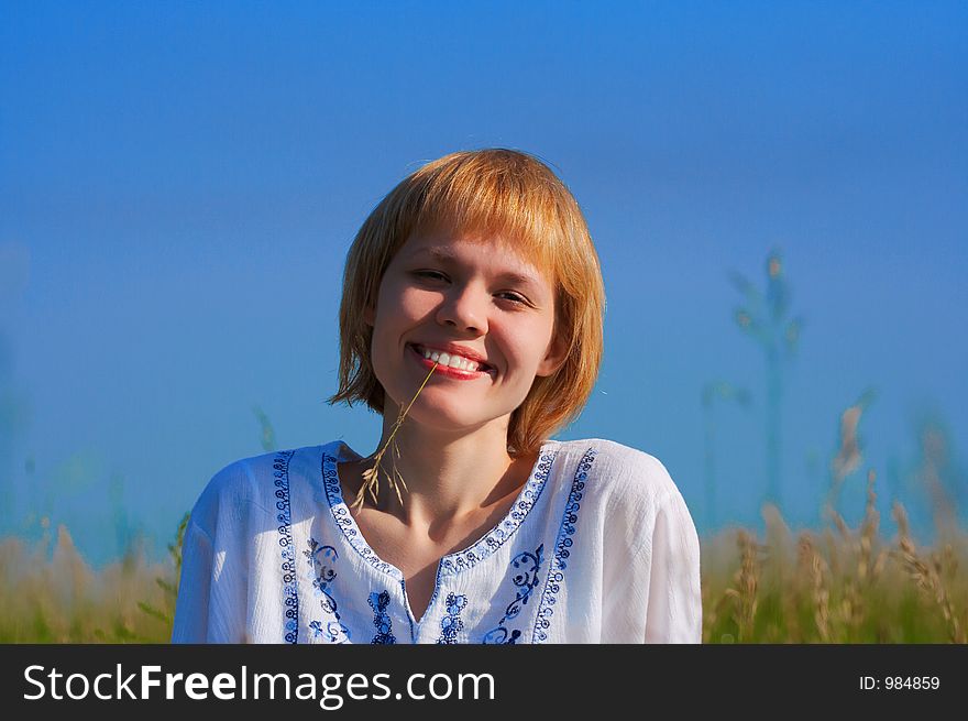 Beauty Girl In Field