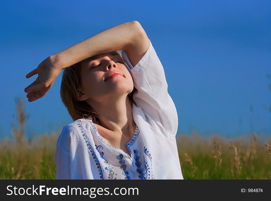 Beauty Girl In Field