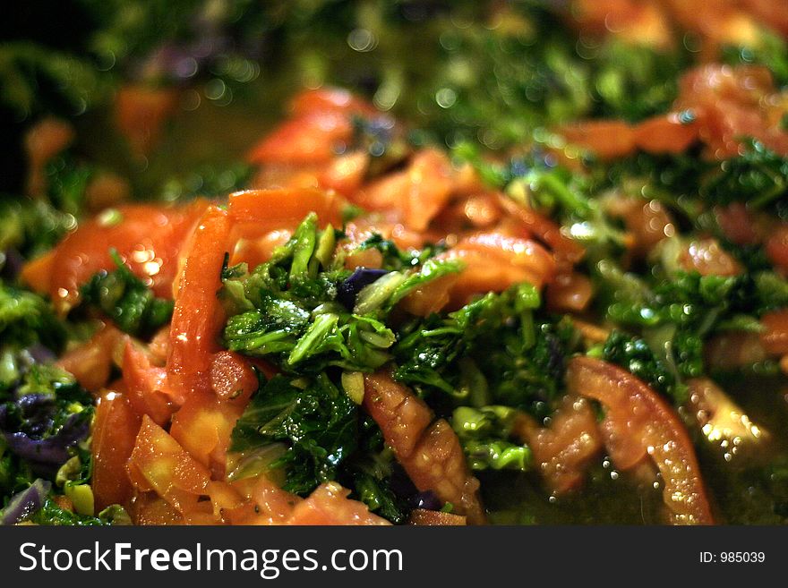 Cilantro and tomato salsa salad