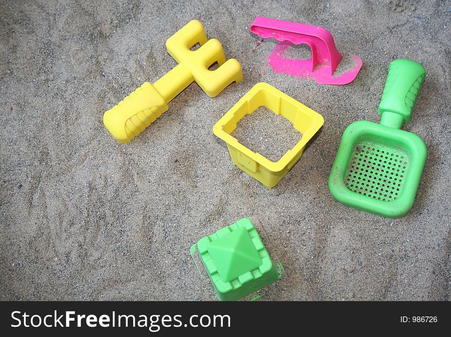 Summer toys on the beach