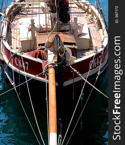 Front picture of an old saling boat. Front picture of an old saling boat
