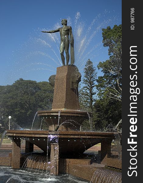 Greek statues and fountain in Hyde Park, Sydney. Greek statues and fountain in Hyde Park, Sydney