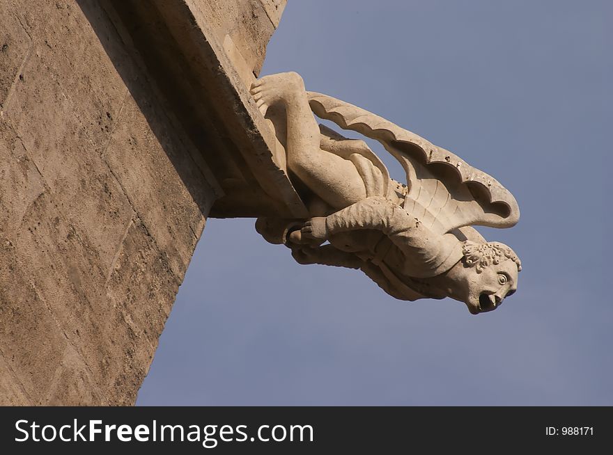 Gargoyle in the Silk Exchange, Gothic building