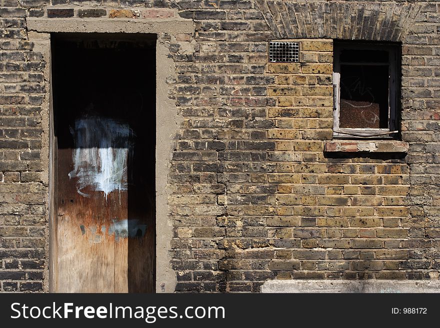 Old burnt building in london