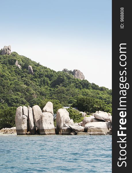 Rock formations on the coast of Nangyuan Island, Thailand. Rock formations on the coast of Nangyuan Island, Thailand