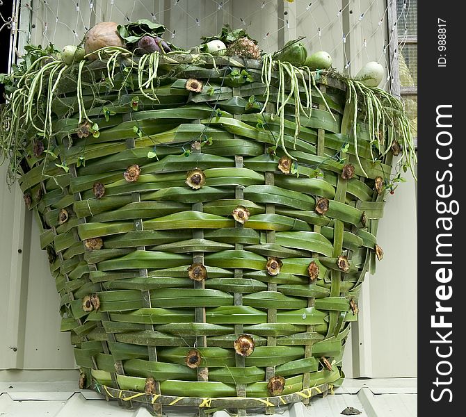 Basket made from coconut leaves. Basket made from coconut leaves
