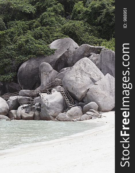 Rock formations on the coast of Nangyuan Island, Thailand. Rock formations on the coast of Nangyuan Island, Thailand