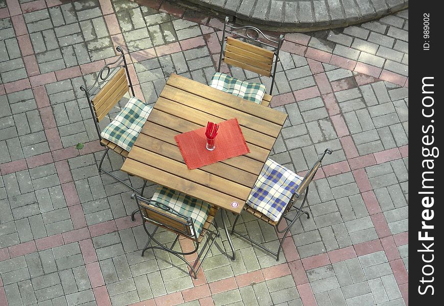 Table on street cafe