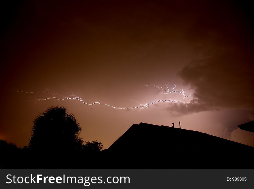 Horizontal Lightning streaks. Horizontal Lightning streaks