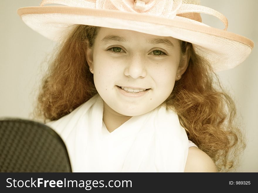 Girl in fancy hat