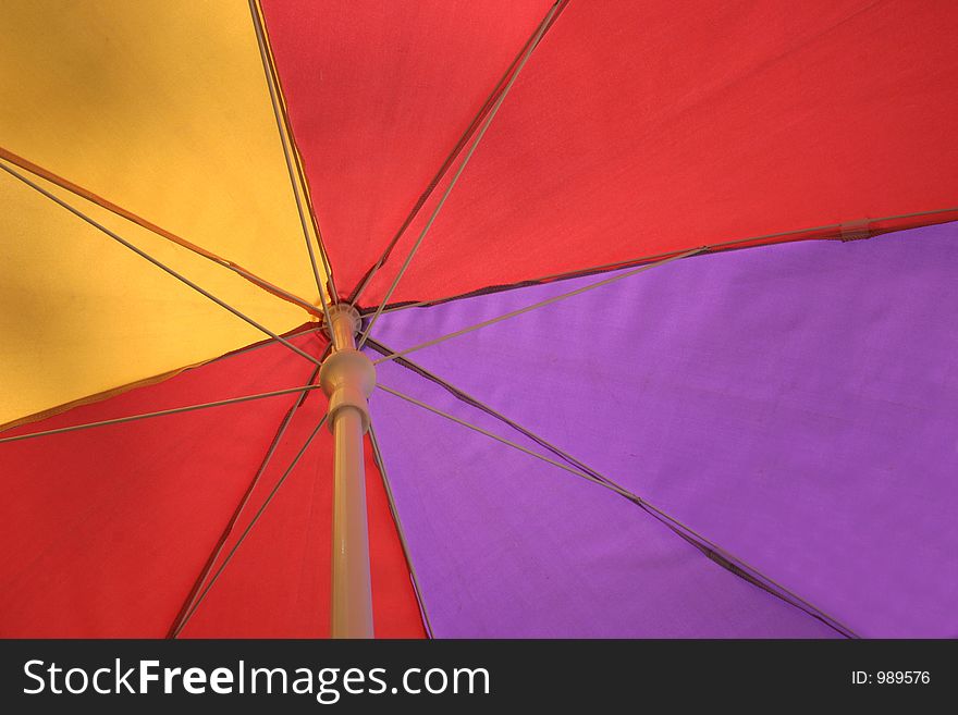Abstract of a multi coloured umbrella