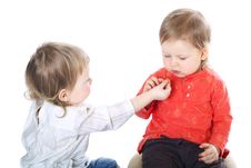 Two Little Funny Girls Royalty Free Stock Image