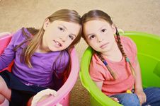 Two Girls Playing Royalty Free Stock Images