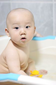 Baby In  Bath Stock Images