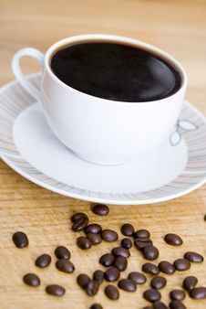 Cup Of Coffee And Coffee Beans Stock Photography Cup Of Coffee And Coffee Beans Stock Photography