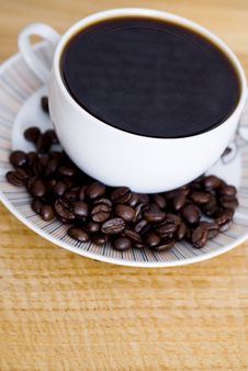 Cup Of Coffee And Coffee Beans Stock Photo Cup Of Coffee And Coffee Beans Stock Photo