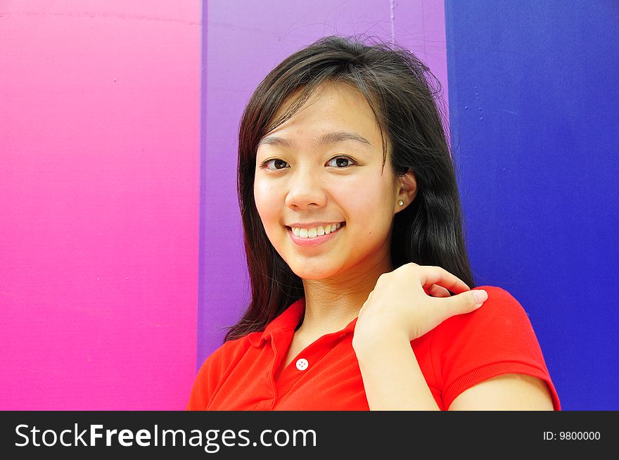 Smiling Beautiful Casual Asian Woman. Smiling Beautiful Casual Asian Woman.
