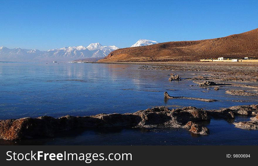 Lake and Snow Mountains in Tibet