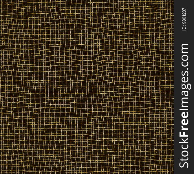 Seamless texture of dirty waving gold threads on black background. Seamless texture of dirty waving gold threads on black background