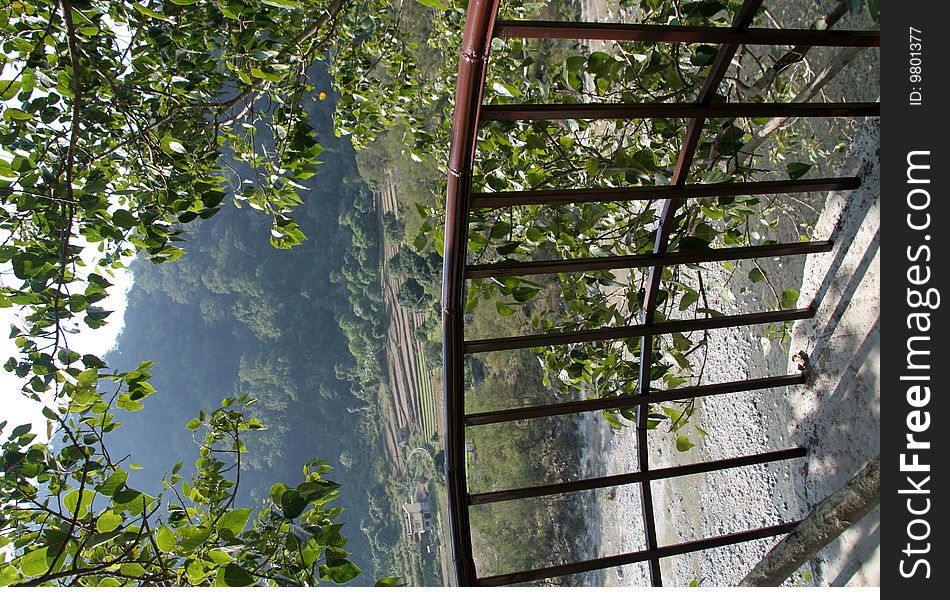 Balcony for facilitating uninterrupted view of natural beauty. Balcony for facilitating uninterrupted view of natural beauty