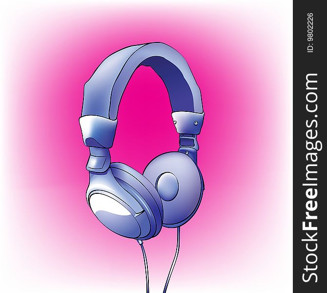 Headphones on a pink background