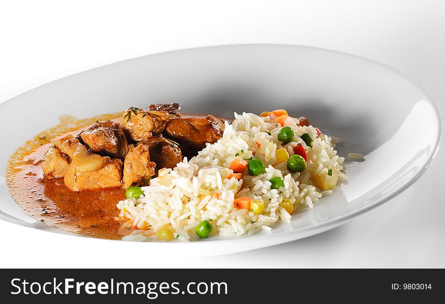 Stewed Meat and Rice with Vegetables