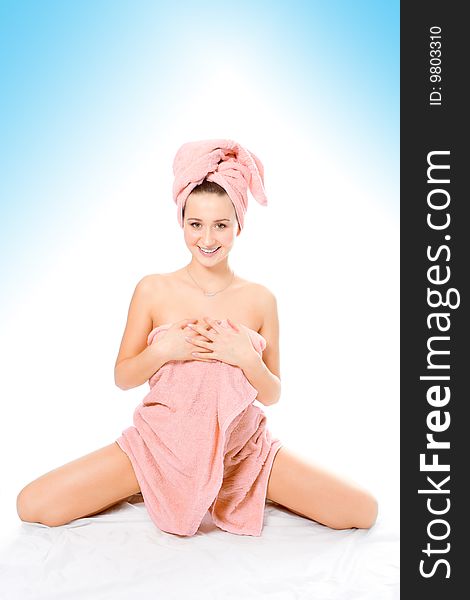Spa beauty girl in towel
