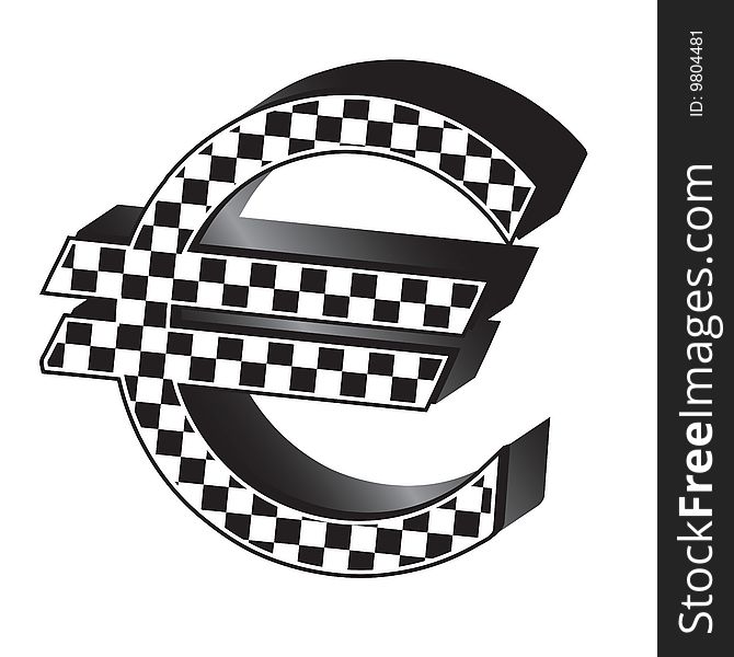 Illustration of racing flag euro symbol. Illustration of racing flag euro symbol