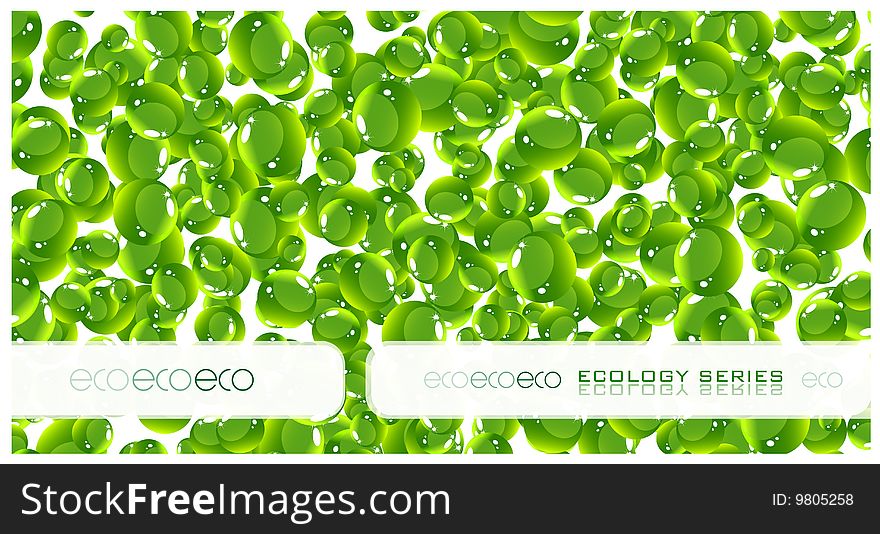 Abstract eco background made of water drops. Vector illustration