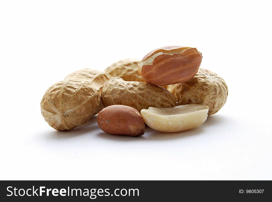 Peanut isolated on the white background