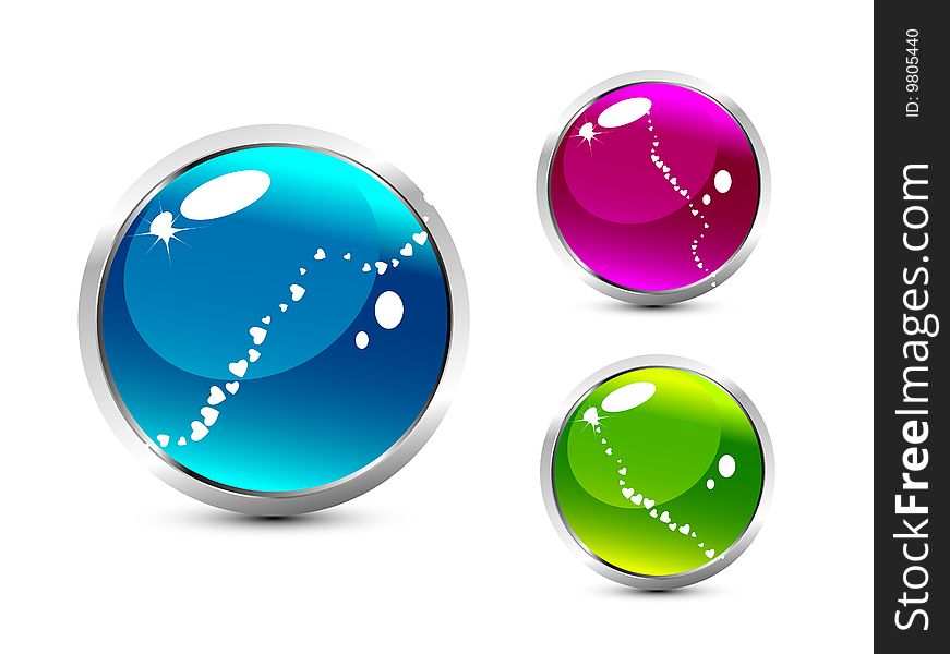 Web aqua buttons. Vector illustration