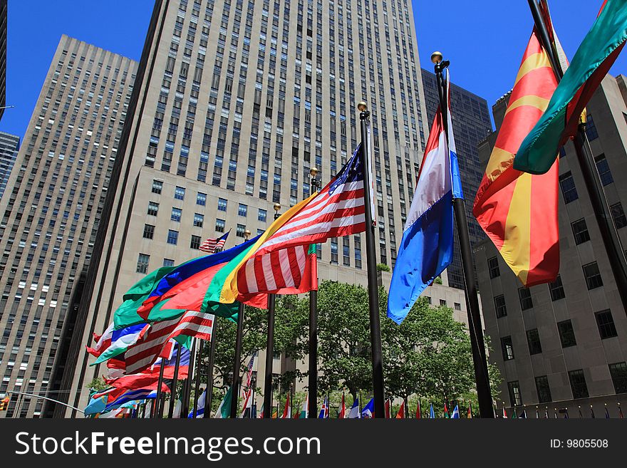 Flags of the world in new york city