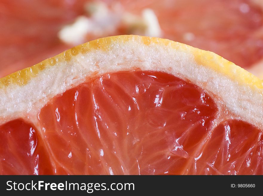 Macro shot of a grapefruit pulp. Macro shot of a grapefruit pulp