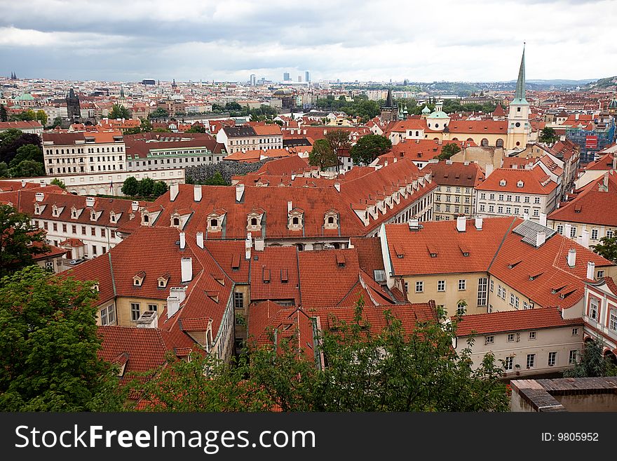 View from the castle in Prague Czech Republic.