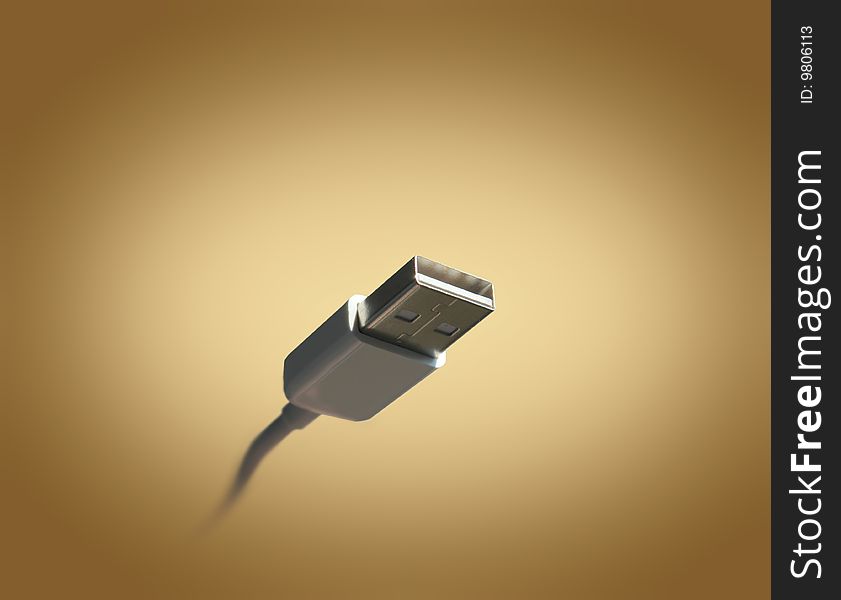 A modern usb plug isolated