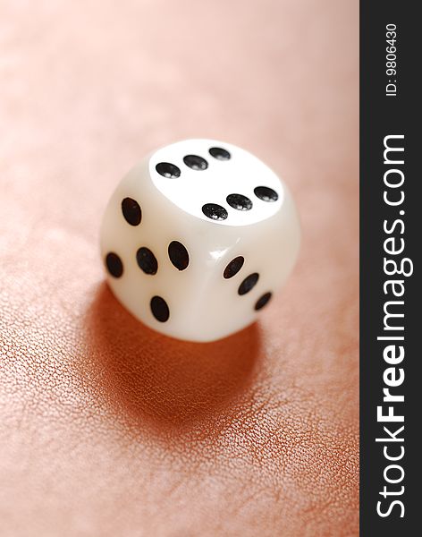 White dice on table