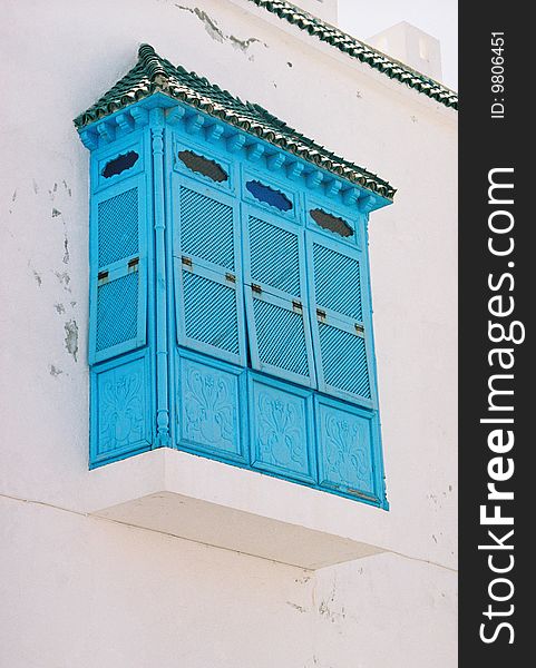 An arabian style balcony in Tunis. An arabian style balcony in Tunis