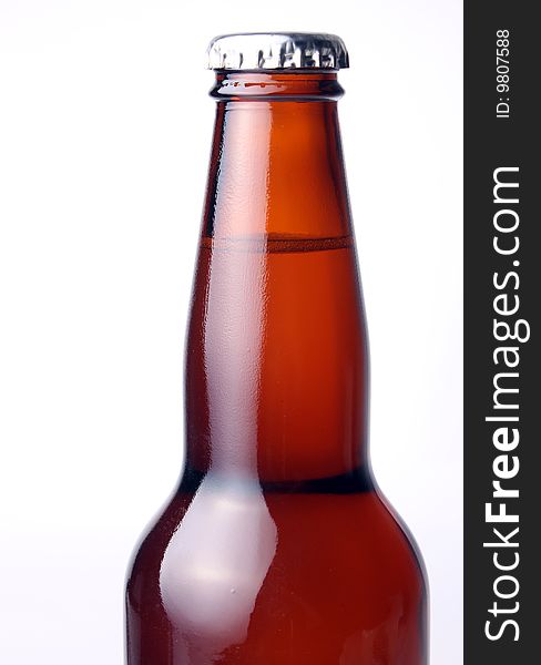 Studio Shot of Brown Beer Bottle