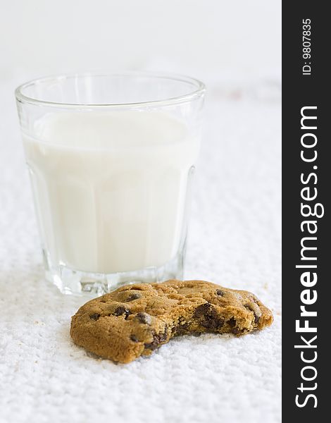 Chocolate chip cookies and milk