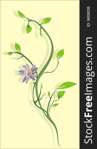 Flowering Sprig. Background For Card