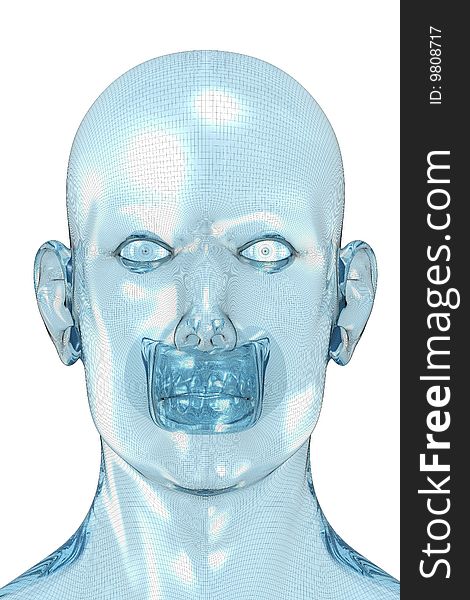 3D redering of a face of a men. 3D redering of a face of a men.