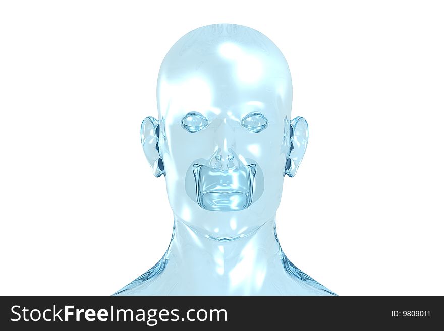 3D redering of a face of a men. 3D redering of a face of a men.