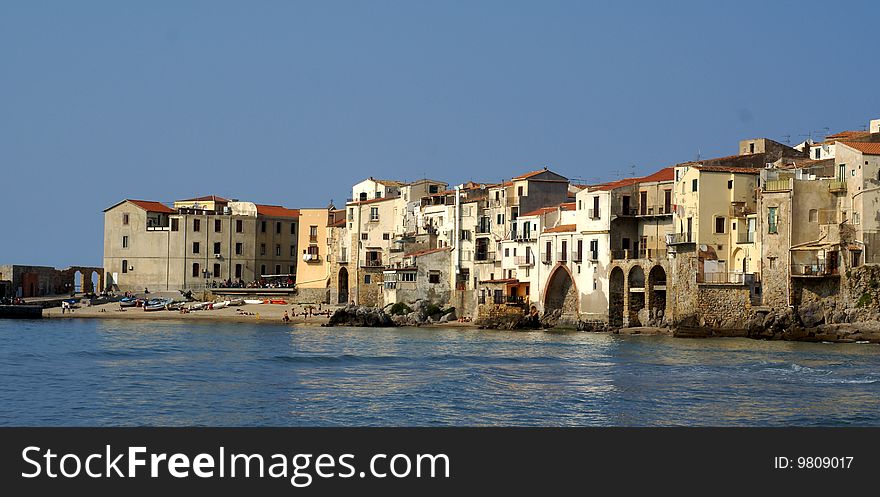 Old town Cefalu' in Sicily at summer. Old town Cefalu' in Sicily at summer